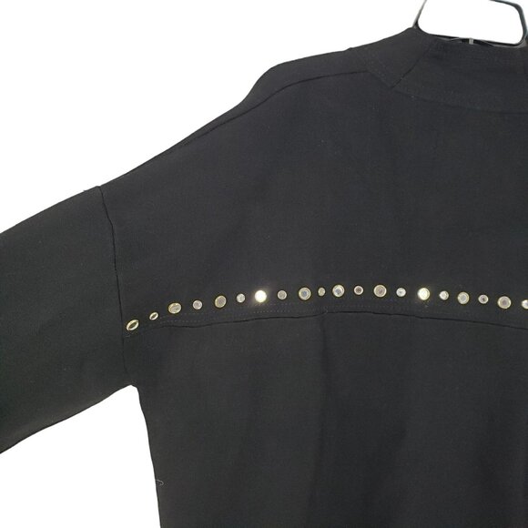 Sandro Paris Bamo Studded Sweater Black Gold Mirrored Embellished Oversized - Picture 13 of 15
